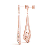 0.75ct Teardrop Diamond Drop Earrings in Gold & Platinum