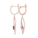 1.25ct Blue Teardrop Diamond Earrings in Gold & Platinum