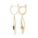 1.25ct Blue Teardrop Diamond Earrings in Gold & Platinum
