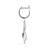 1.25ct Blue Teardrop Diamond Earrings in Gold & Platinum