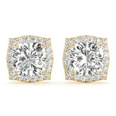 1.75-2.5ct Square Diamond Stud Earrings in Gold & Platinum