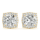 1.75-2.5ct Square Diamond Stud Earrings in Gold & Platinum