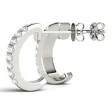 0.2-1.0ct Huggie Diamond Hoop Earrings in Gold & Platinum