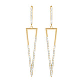 0.5ct Triangle Diamond Drop Earrings in Gold & Platinum