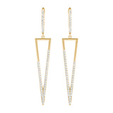 0.5ct Triangle Diamond Drop Earrings in Gold & Platinum