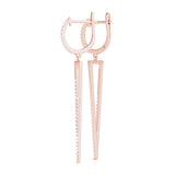 0.5ct Triangle Diamond Drop Earrings in Gold & Platinum