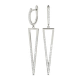 Geometric Diamond Drop Earrings in White Gold | Open Triangle Design