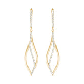 0.33ct Marquise Diamond Drop Earrings in Gold & Platinum