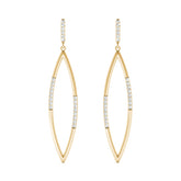0.2ct Marquise Diamond Drop Earrings in Gold & Platinum