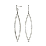 Open Marquise Diamond Drop Earrings in White Gold | Pave Design