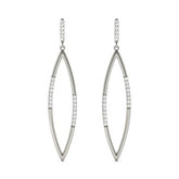 Open Marquise Diamond Drop Earrings in White Gold | Pave Design