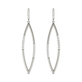 Open Marquise Diamond Drop Earrings in White Gold | Pave Design