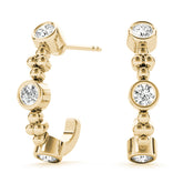 0.25-1.0ct Cluster Diamond Hoop Earrings in Gold & Platinum