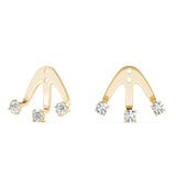 0.2-0.5ct Curved Bar Diamond Stud Earrings in Gold & Platinum