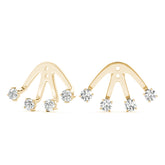 0.15-0.75ct Curved Bar Diamond Stud Earrings in Gold & Platinum