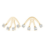 0.15-0.75ct Curved Bar Diamond Stud Earrings in Gold & Platinum