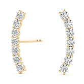 0.3-0.33ct Curved Diamond Hoop Earrings in Gold & Platinum