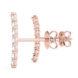 0.3-0.33ct Curved Diamond Hoop Earrings in Gold & Platinum
