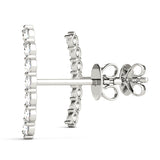 0.3-0.33ct Curved Diamond Hoop Earrings in Gold & Platinum