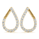 0.5-1.25ct Teardrop Diamond Hoop Earrings in Gold & Platinum