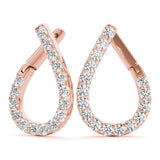 0.5-1.25ct Teardrop Diamond Hoop Earrings in Gold & Platinum