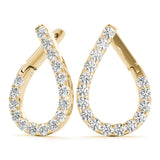 0.5-1.25ct Teardrop Diamond Hoop Earrings in Gold & Platinum