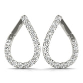 0.5-1.25ct Teardrop Diamond Hoop Earrings in Gold & Platinum