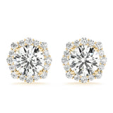 0.75-2.5ct Floral Diamond Stud Earrings in Gold & Platinum