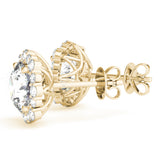 0.75-2.5ct Floral Diamond Stud Earrings in Gold & Platinum