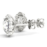 0.75-2.5ct Floral Diamond Stud Earrings in Gold & Platinum