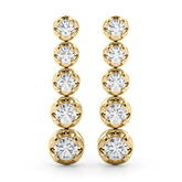 0.75-1.5ct Linear Cluster Diamond Drop Earrings in Gold & Platinum
