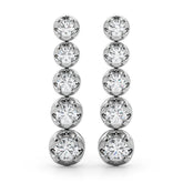 0.75-1.5ct Linear Cluster Diamond Drop Earrings in Gold & Platinum