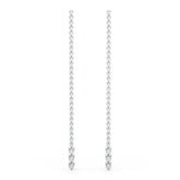 2.00ct Bar Diamond Drop Earrings in Gold & Platinum