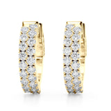 0.75-1.25ct Huggie Diamond Hoop Earrings in Gold & Platinum