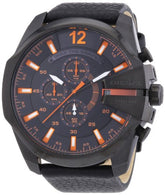 Diesel Only the Brave Chronograph Black Orange Leather Male Watchs Watch