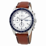 Fossil Men’s White Dial Chronograph Watch – 44 mm Stainless-Steel Case