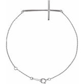 Imitation Diamond Round Accented Sideways Cross Bracelet In Set