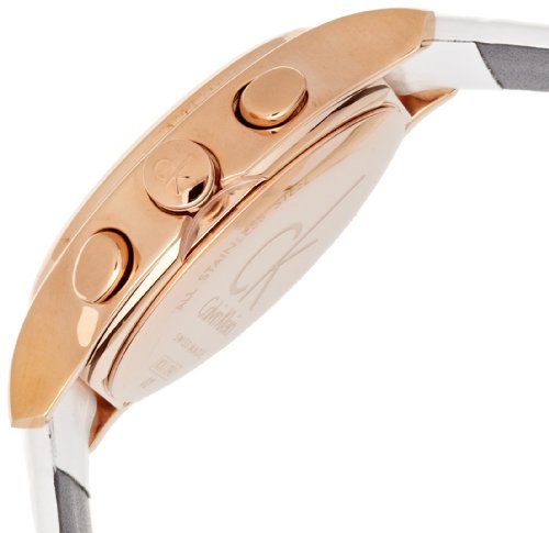 Calvin Klein Women's 'Skirt' Rose-Gold-Plated Swiss Quartz Watch with Silver Dial
