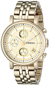 Fossil ES2197 Women’s Gold-Tone Stainless-Steel Watch – Classic Link Bracelet
