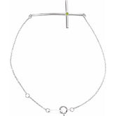 Natural Peridot Round Accented Sideways Cross Bracelet In Set