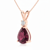 Ruby & Diamond Rose Gold Pendant Necklace