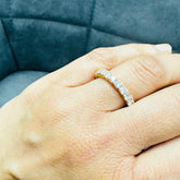 18K Yellow Gold 11 Stone Lab Grown Diamond Half Eternity Ring