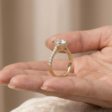 Lab Diamond Side Stone Engagement Ring 0.25ct in 18K Gold Vermeil