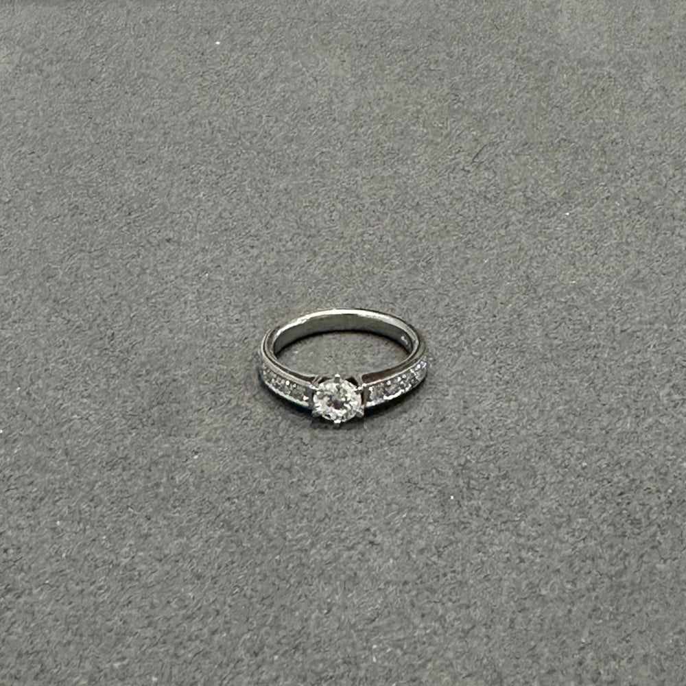 prong pave diamond ring