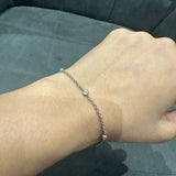 Round Bezel Set Lab Grown Diamond Chain Bracelet in 925 Sterling Silver