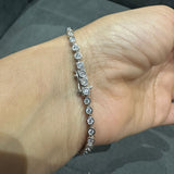 925 Sterling Silver 2.00 Carat Lab Grown Diamond Tennis Bracelet in Bezel Set