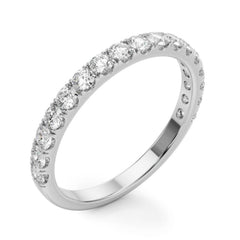 Luxury Natural Diamond Prong Set Round Cut Half Eternity Wedding Ring in Platinum