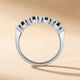 0.85ct Round Blue Sapphire and 0.03ct Diamond Dress Ring in 9K White Gold