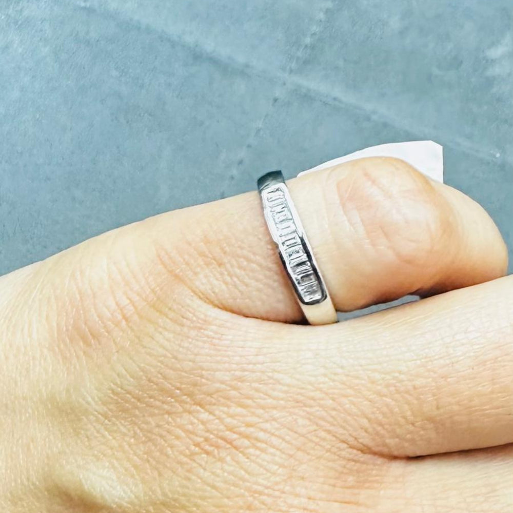 Platinum Baguette Cut Lab Grown Diamond Eternity Ring, Channel Set Lab Diamond Wedding Band