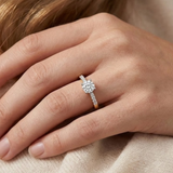 0.25ct Round Brilliant Lab Grown Diamond Shoulder Set Engagement Ring in 9K Yellow Gold